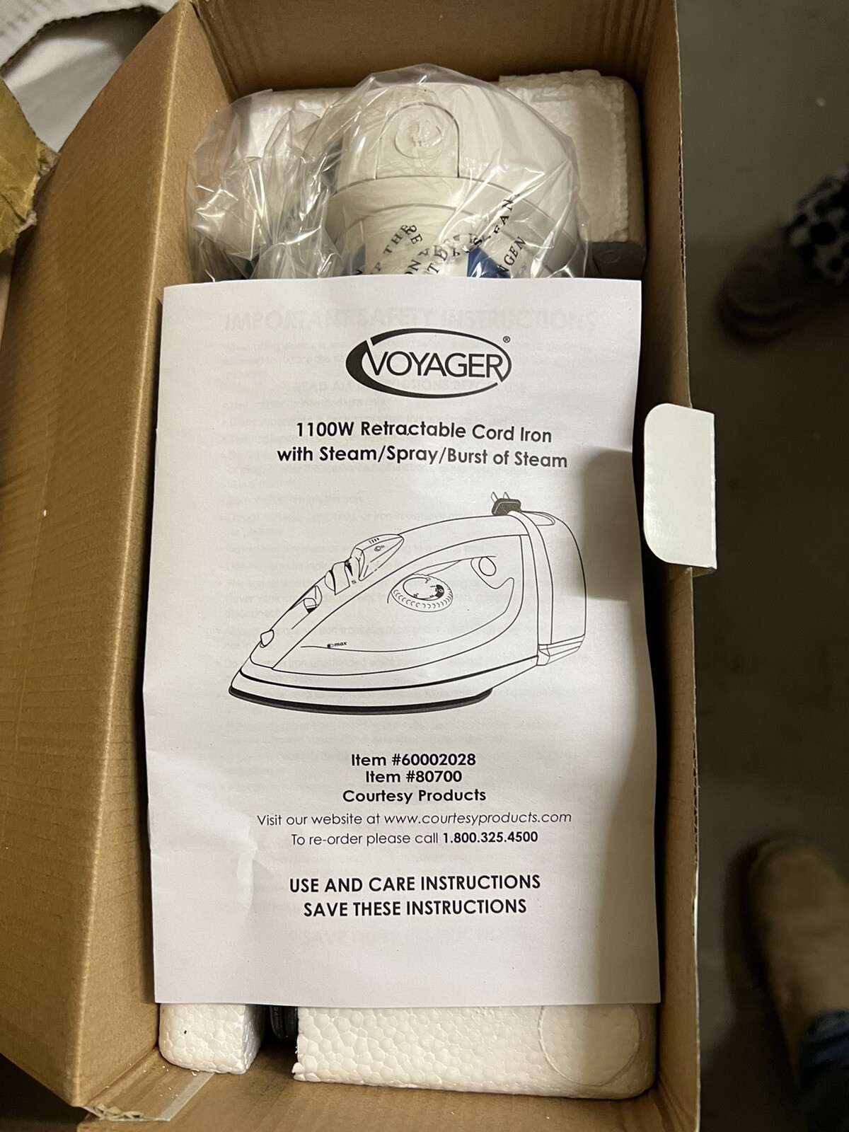 Courtesy Products 80700 Auto Shut Off Iron With Retractable Cord (box of 8)