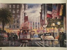 John Kelly UNION SQUARE San Francisco Signed Ltd Ed California Lithograph