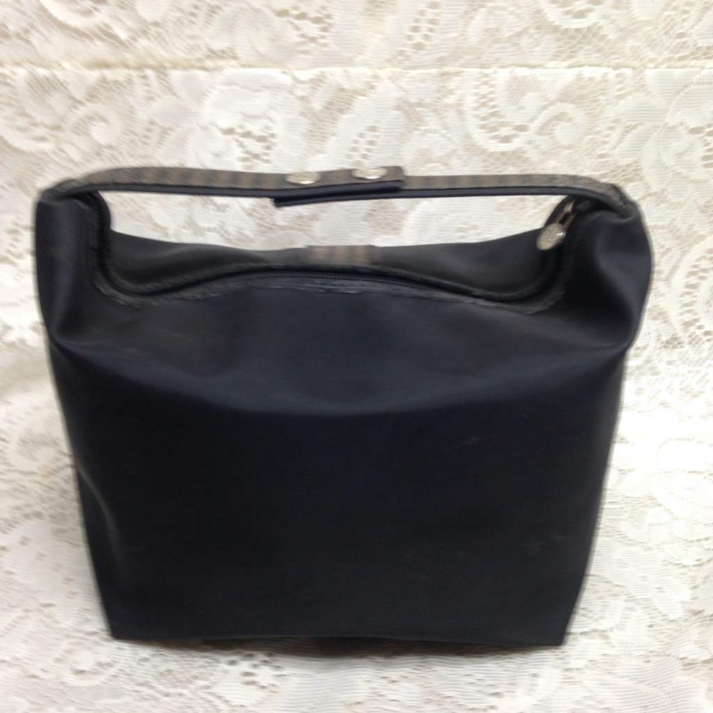 Fendi, Rare, Black Nylon-Pequin Stripes Carry-on Pouch- 8in
