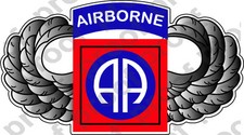 STICKER US ARMY UNIT 82ND AIRBORNE AMERICAN WINGS