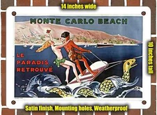 Metal Sign - 1931 Monte Carlo Beach Paradise Found - 10x14 Inches