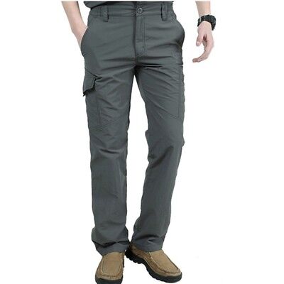 Men Cargo Thin Quick Dry Trousers Pants Multi Pocket Casual Hiking ...