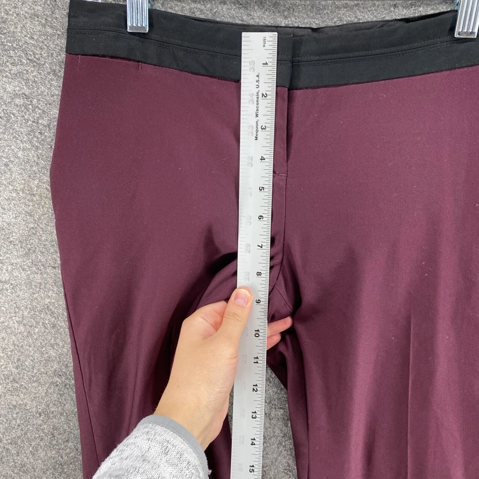 Express Dress Pants Women 00 Purple Mid Rise Pleated Columnist Straight Casual - Image 4 of 4