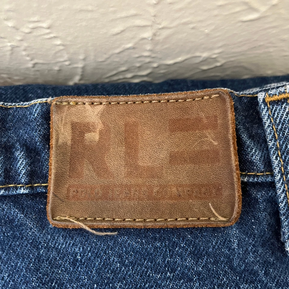 Pantalones de mezclilla Polo Jeans Co Ralph Lauren para hombre 38x30 azul bandera holgados vintage Y2K Foto 3 de 4