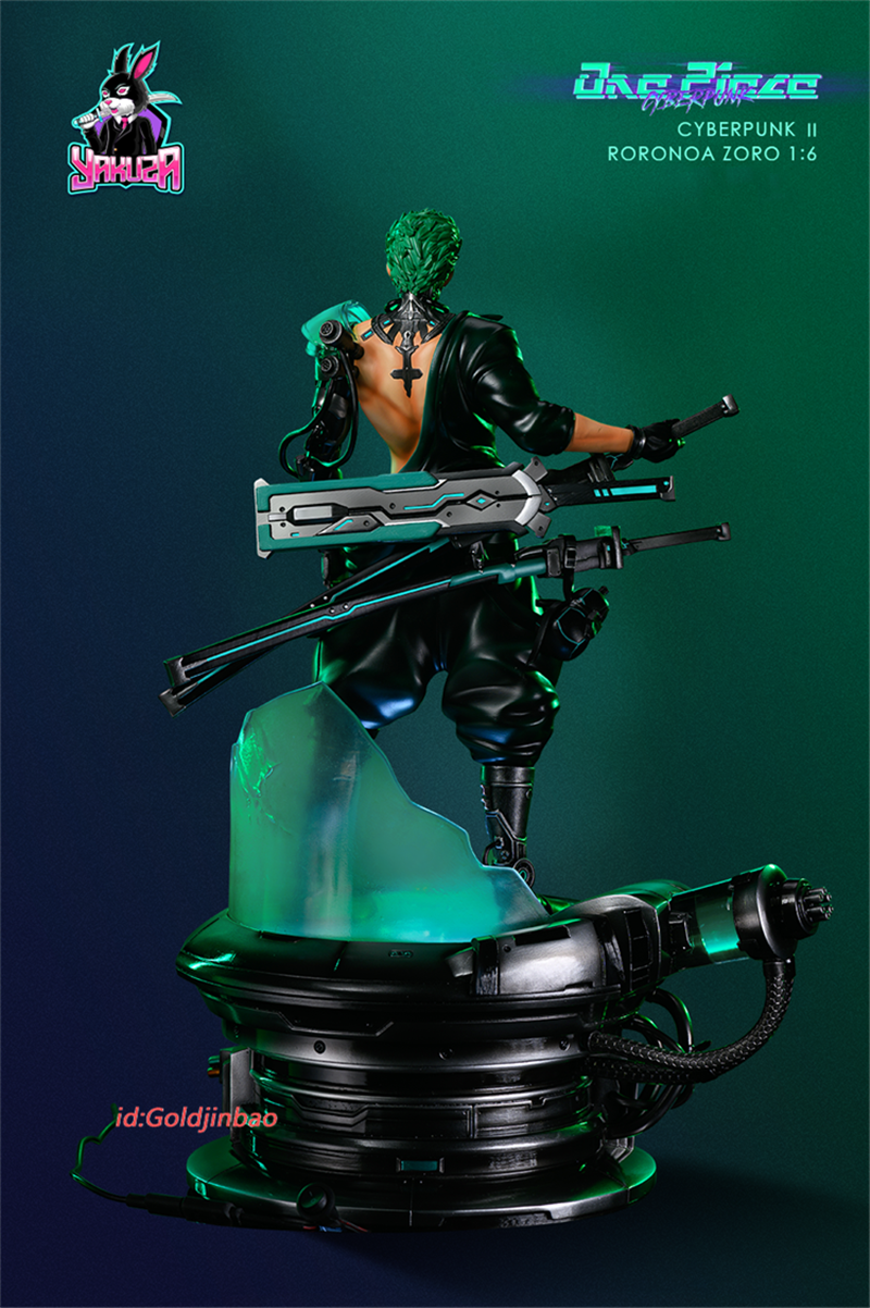 Zoro roronoa in a cyberpunk setting