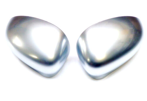 Pair Of Genuine Fiat Abarth Satin Chrome Mirror Caps Covers 500 & Punto - Bild 1 von 2