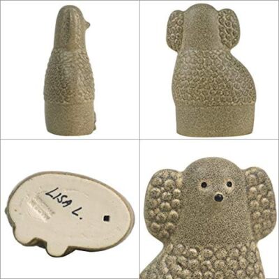 【新品未使用】Lisa Larson MINI KENNEL Poodle S Lisa Larson Poodle Mini Kennel Gray Figurine Unused facing right