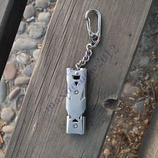 Stainless Whistle 2 tube Lifesaving Emergency Survival SOS high db outdoor bike
