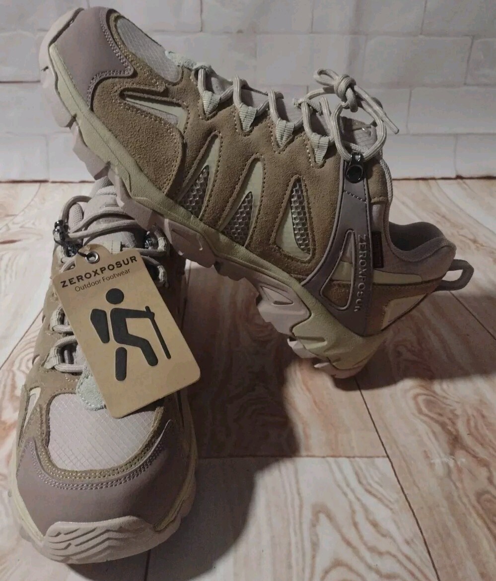 Zapato con cordones ZeroXposer Colorado Lo Wp Senderista Beige Tostado para mujer 11M Nuevo con etiquetas