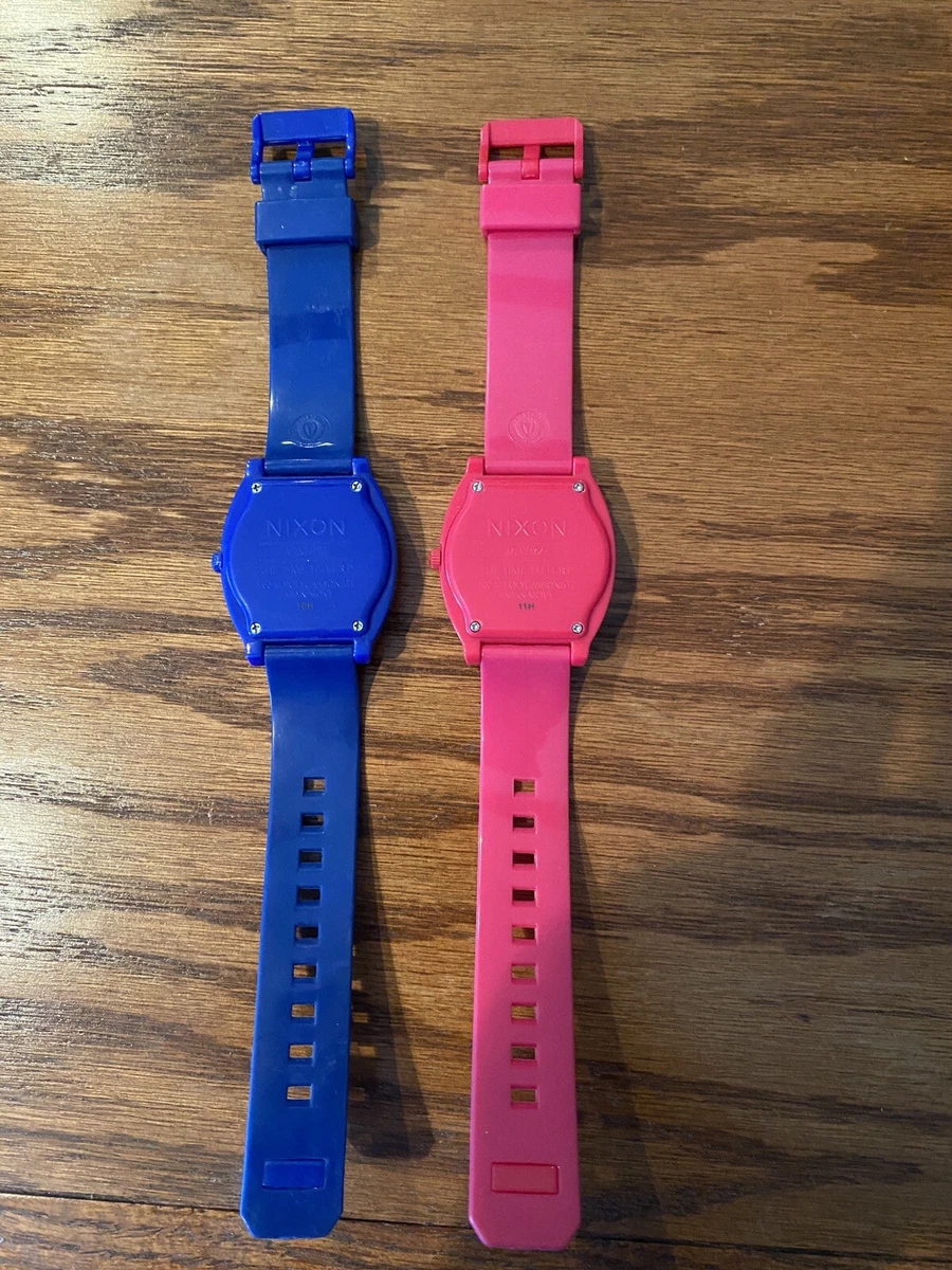 Nixon Time Teller P - Pack Of 2! Blue & Pink! Perfect For Boy & Girl