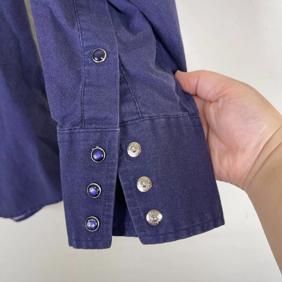 Camisa ocidental Panhandle slim feminina pérola Snap tamanho grande manga longa vaqueira - Imagem 4 de 4