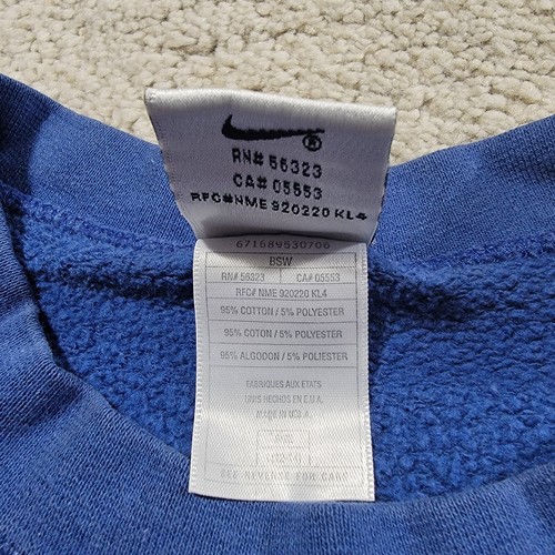 Vintage Nike Sweatshirt Youth Size Large (12-14) 90's Swoosh USA Made Blue - Picture 4 of 8