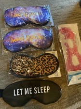 5 Pieces Sleep Soft Silk Dry Eye Mask Padded Shade Cover Lot 5