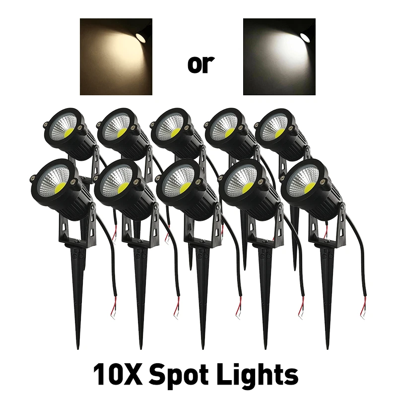 10X LED 12V Spotlights Garden Backyard Low Voltage Warm/Cool White Hardwired