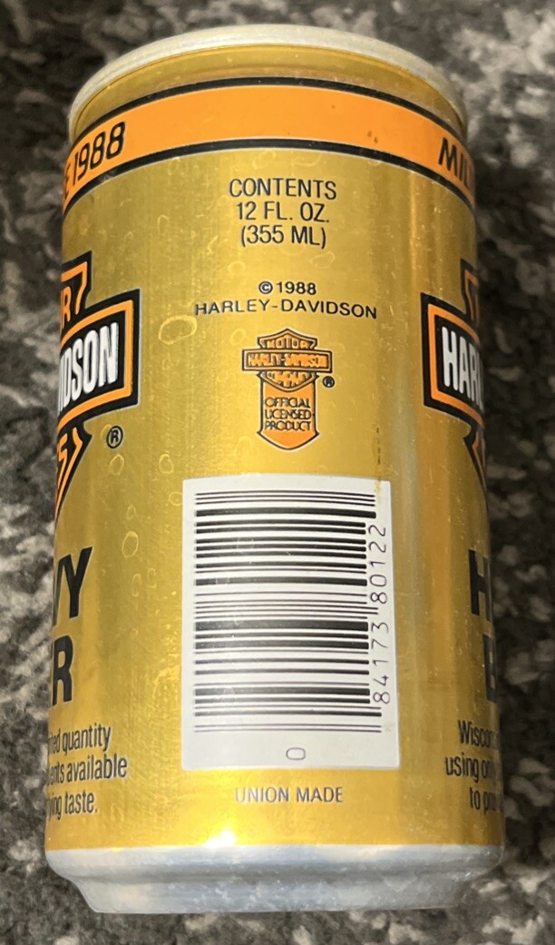 Harley Davidson Milwaukee 1988 Beer Aluminum Can Jos Huber