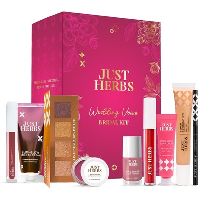 Just Herbs Wedding Kit Glam Essentials Makeup Gifting Kit for Women (Pack of 9)