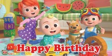 Happy Birthday cocomelon coco melon banner Vinyl Party 3x6 Feet 36x72in