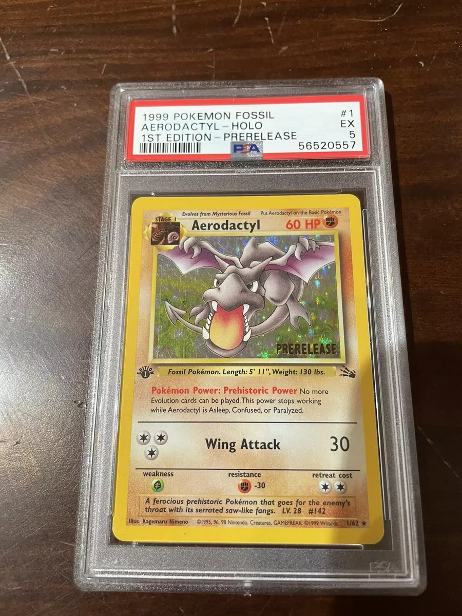 Aerodactyl Fossil 1st Edition Prerelease PSA 9 HOLO 1/62 - Pokemon