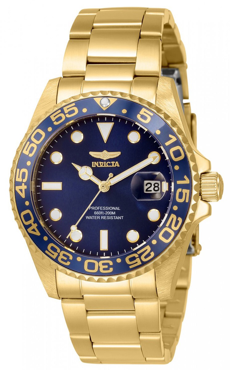 Invicta 33262 Pro Diver Blue Dial Gold Tone Stainless Steel