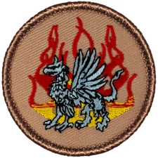 Flaming Griffin Patrol Patch - 2" Round Embroidered Patch