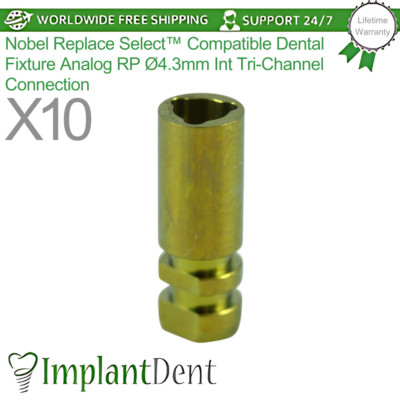 10x Nobel Replace Select  Compatible Dental Fixture Analog RP Ø4.3mm Diameter