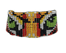 Bracciale con Perline Shipibo | Ispirato al Giaguaro Ayahuasca | Regolabile 1,25" x 6"