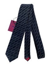 Alexandre Savile Row Black & Grey Patterned Silk Tie