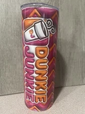 Graphic Skinny Tumbler- Dunkie Junkie Coffee- 20oz Cup / Mug With Straw