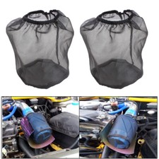 Black Universal Water Guard Cold Air Intake Pre-filter Cone Filter Sock Cover X2