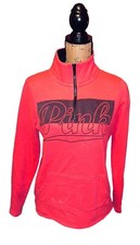 Victoria Secret Pink 1/4 Zip Womens XS Pink Sweatshirt Pullover