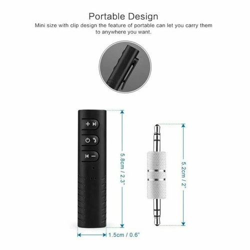 New Wireless Bluetooth Receiver 3.5mm AUX Stereo Music Hands Free Car Adapter - Picture 4 of 13