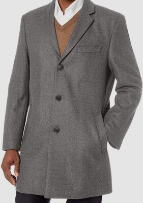 $395 Michael Kors Men's Gray Ghent Slim-Fit Overcoat Jacket Size 42R