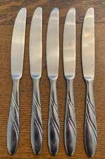 5pc New French Solid Knife Crosscreek by PFALTZGRAFF 18/0, China/Korea, Swirled 