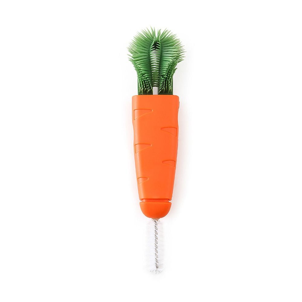 Carrot Food Grade Cup Scrubber Cleaning Tool Milk Bottle Brush Glass