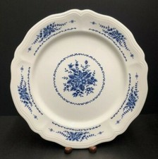 Mayhill Federalist Ironstone 12 3/8" Chop Plate White Blue Floral Scalloped