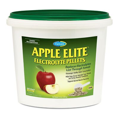 Apple Elite Electrolyte Pellets for Horses 7.5lb 40 Day Supply Hydration Support