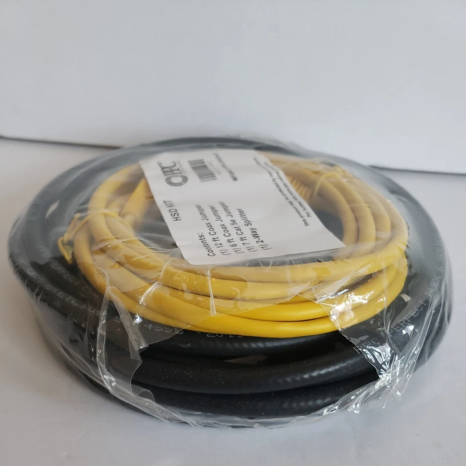 PPC HSD KIT 2 Coax Jumpers 1 Cat 5E Jumper, 1 2-Way Splitter  CH-SIK-DATA-02 New - Image 4 of 4