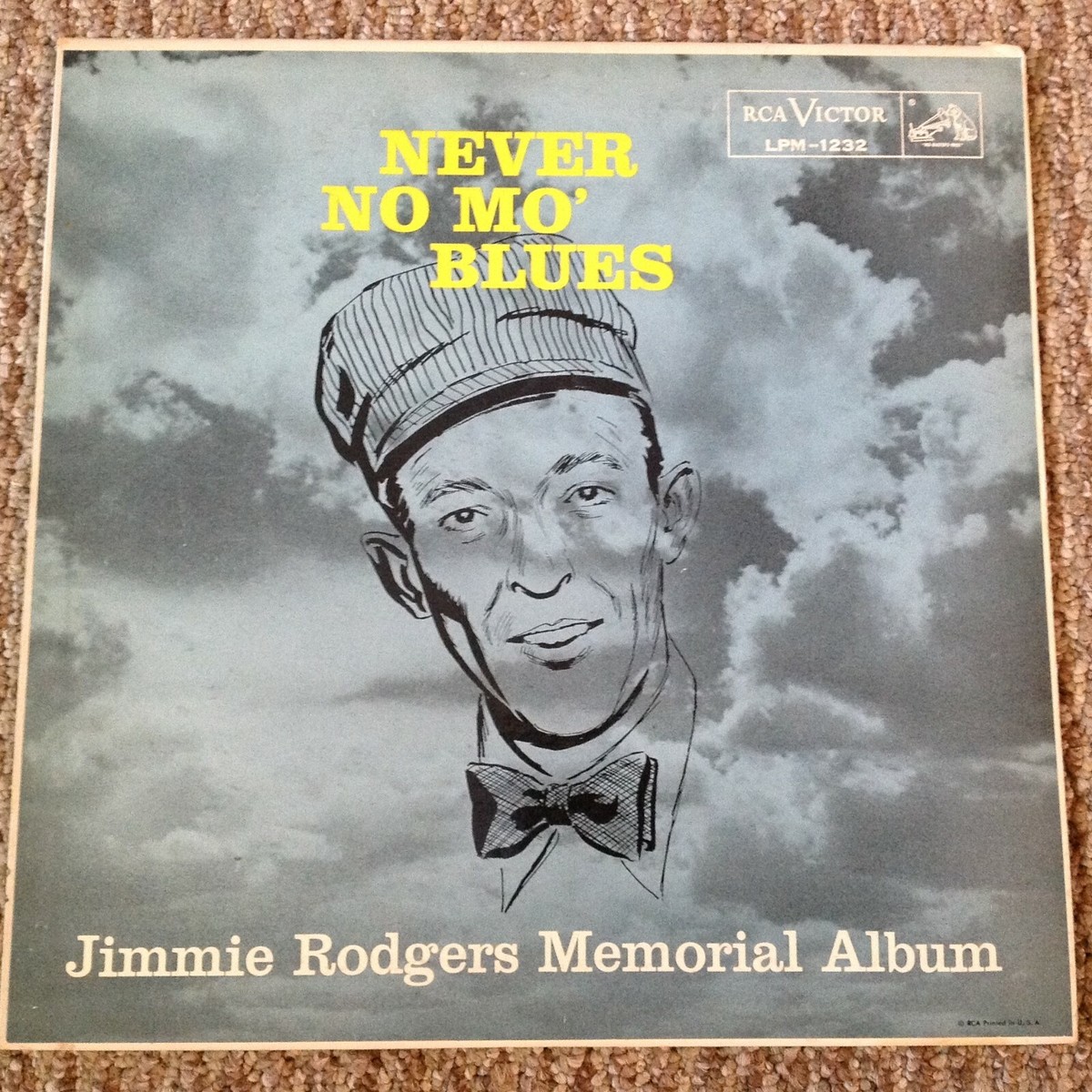 JIMMIE RODGERS MEMORIAL ALBUM ~ NEVER NO MO' BLUES ~ LP 1956 ~ EX
