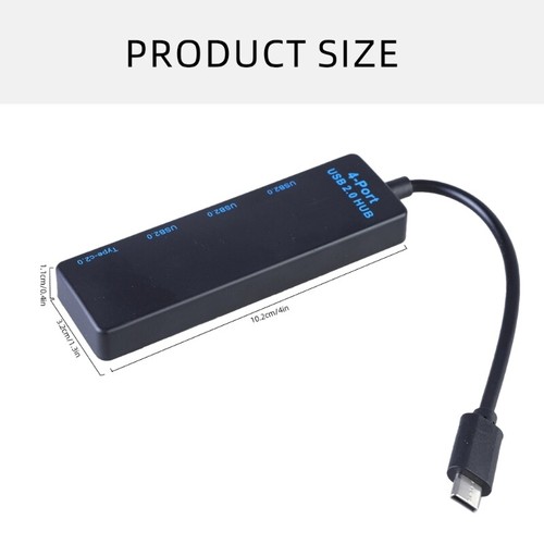 4 Port USB C Hubs Adapter with 3 USB2.0 + 1 Type C Port for Laptop and Phone - Afbeelding 8 van 8