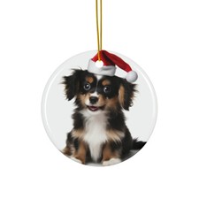 Hanging Ceramic Christmas Tree Ornament - Belgian Laekenoi Puppy Design