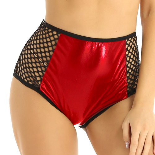 Women's Shiny Leather Knickers High Waist Thongs Briefs Booty Shorts Underwear - Picture 19 of 73