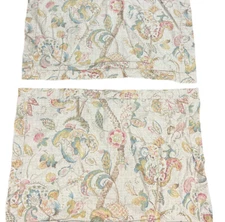 NOBLE EXCELLENCE 2 Standard Pillow Shams BLUE BROWN BEIGE FLORAL PAISLEY