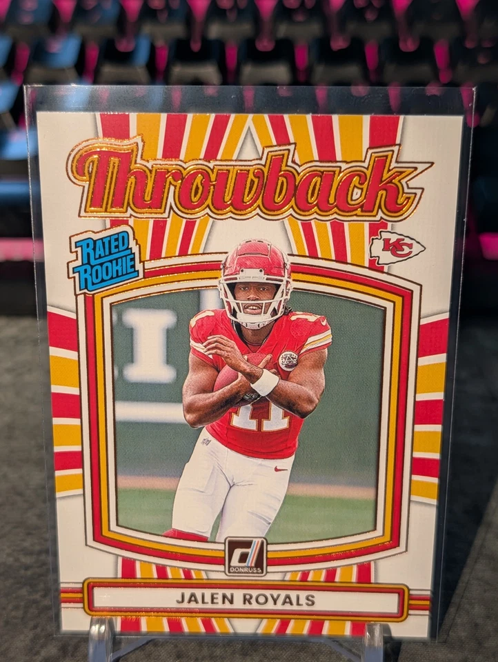 Jalen Royals 2025 Panini Donruss Throwback Rated Rookie Kansas City Chiefs - Bild 1 von 2