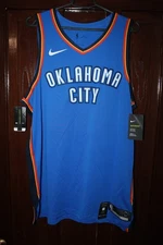 BNWT Oklahoma City Thunder Authentic Vaporknit Blue Blank shirt jersey size XL