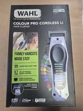 Wahl Colour Pro Cordless Li Hair Clipper Kit with Trimmer and 12 Combs. New.