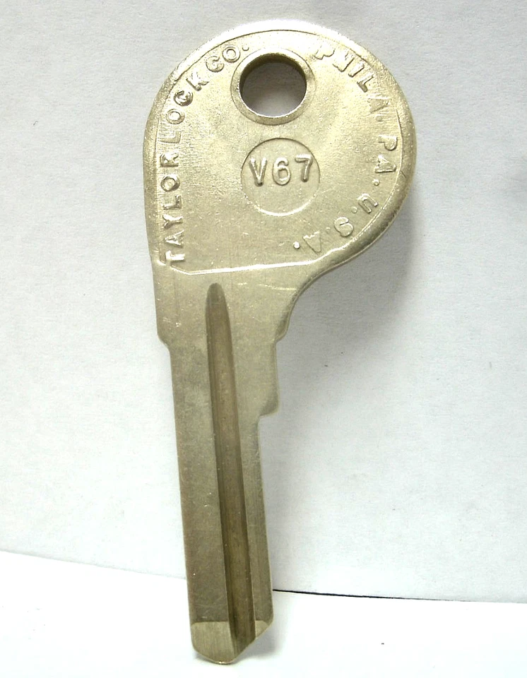 Llave en blanco Taylor V67 vintage para Volkswagen 1959-1966-con logotipo-¡NUEVA llave sin cortar! Foto 3 de 4