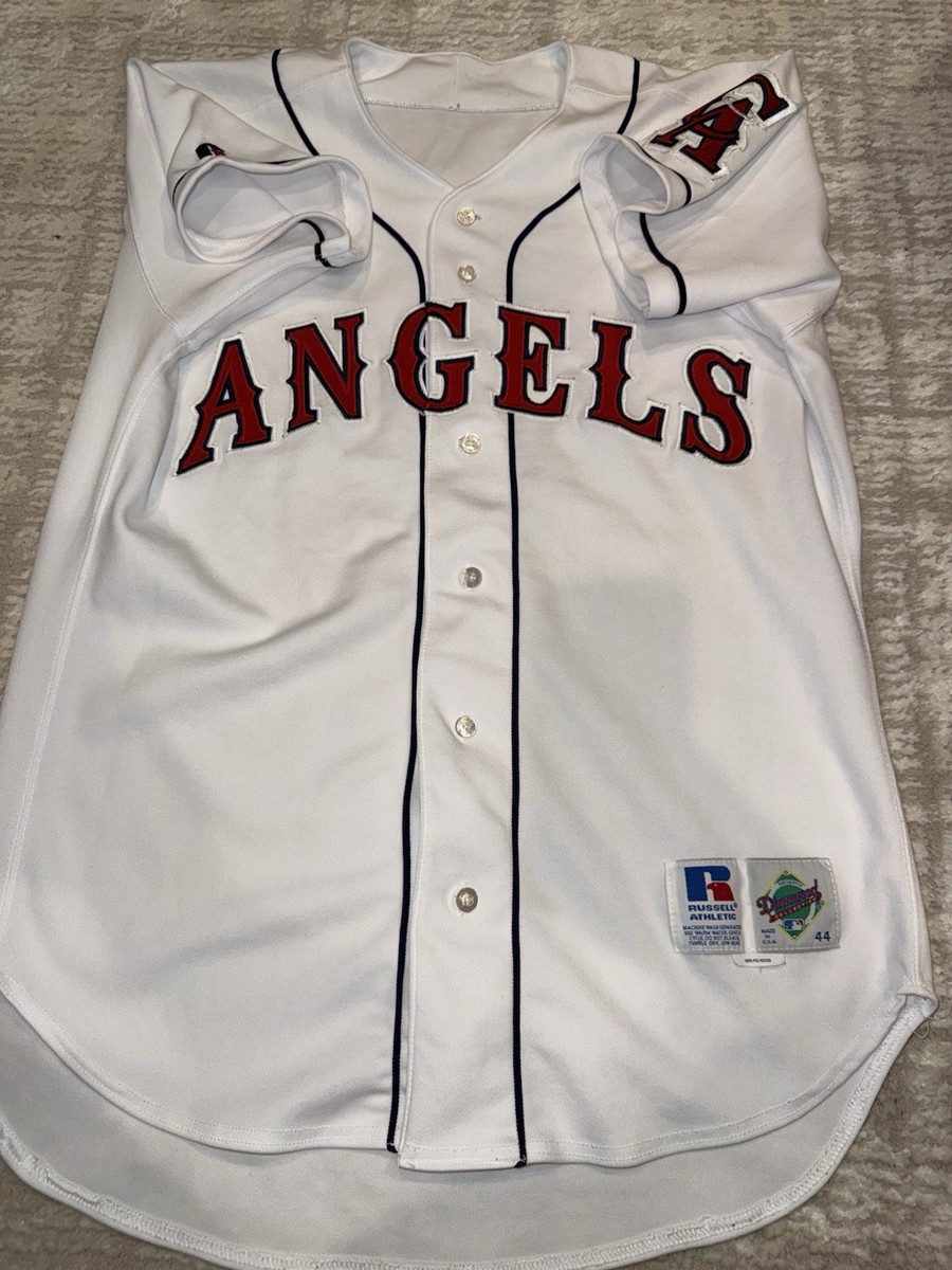 希少ラッセル社製 ダイヤモンド カリフォルニア・エンゼルス USサイズ44 Vintage LA Anaheim Angels Baseball Jersey Russell Tag Size