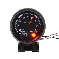 - 3.75" Car Universal Black Tachometer Gauge White Inter Shift Light 0-8000