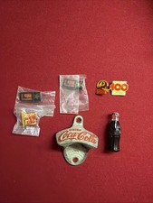Vtg Coca-Cola Lot Advertising Pins Bottle Openers Bottle Shaped Lighter Soda