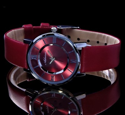Excellanc Damen Armband Uhr Bordeaux Rot L56